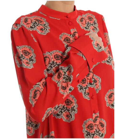 Alexander Mcqueen Poppy print silk flounced dress - Picture 4 of 7